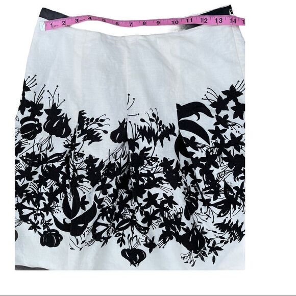 Ann Taylor Loft A line Skirt Black White Size 2 - Picture 5 of 5